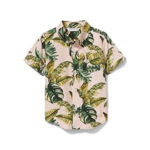 Janie and Jack PALM PRINT POPLIN SHIRT